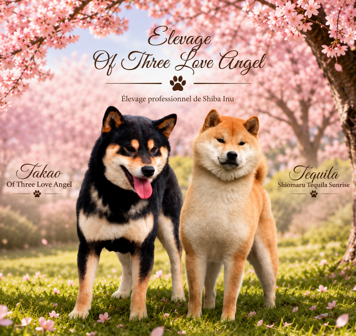 Chiot Shiba of three love angel